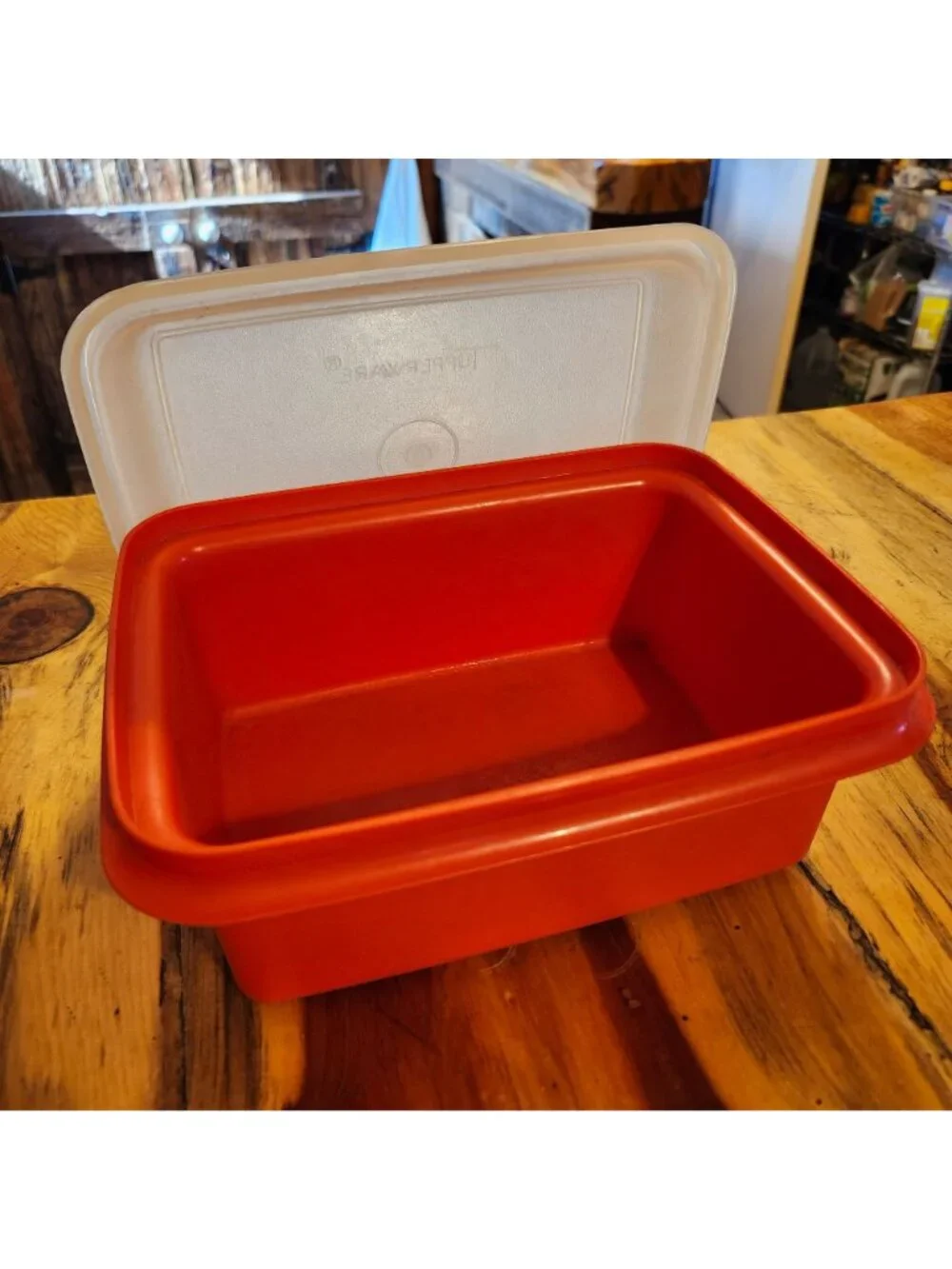Vintage 70s Tupperware Pack & Carry 5 Pc Lunch Set Harvest Orange Strap Cup Lid